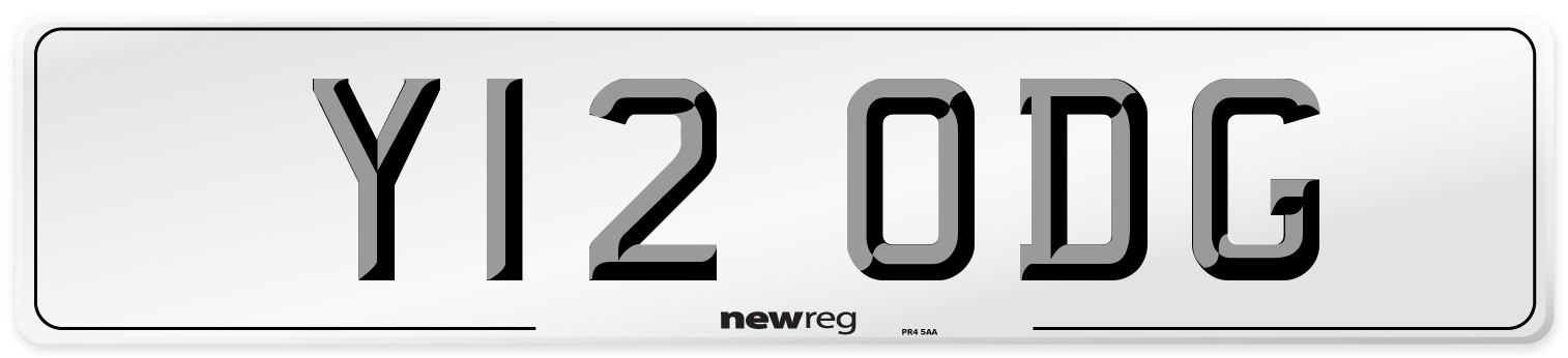 Y12 ODG Number Plate from New Reg